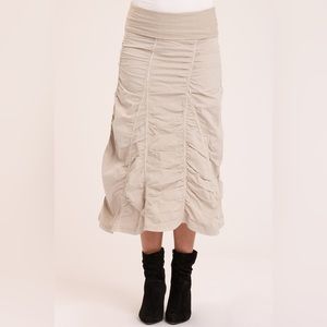XCVI Maxi Fold over Waistband Peasant Gored Skirt Melodic Pigment